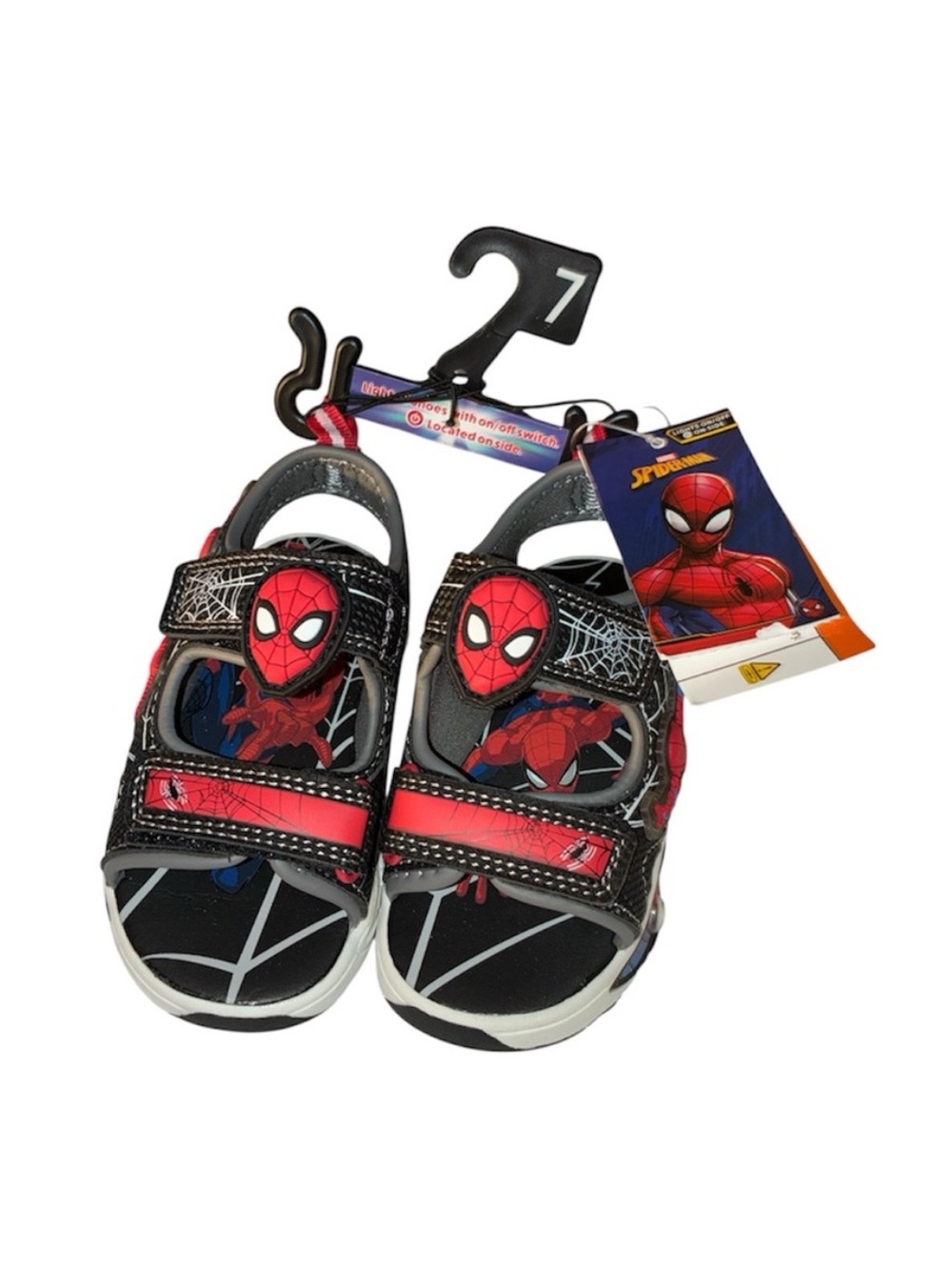 Marvel Spider-Man Light Up Sandals - Black and Red